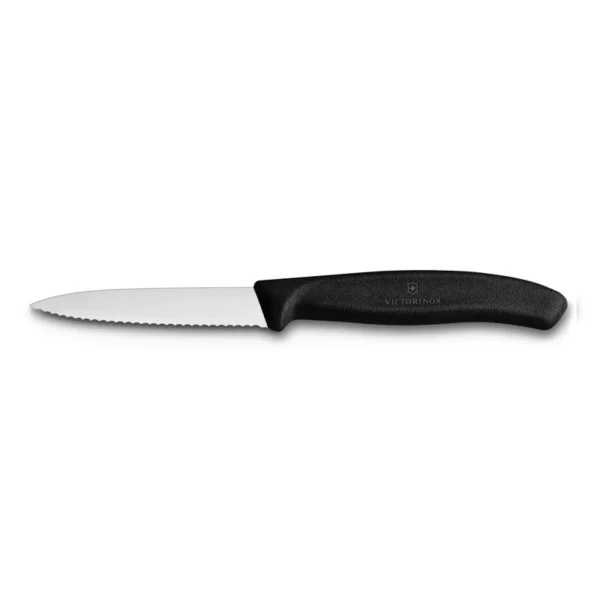 Swiss Classic Negro| Cuchillo Mondado Filo dentado 8 cm