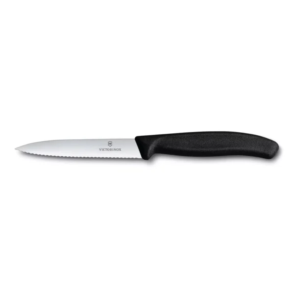 Swiss Classic Negro| Cuchillo Mondado Filo dentado 10 cm