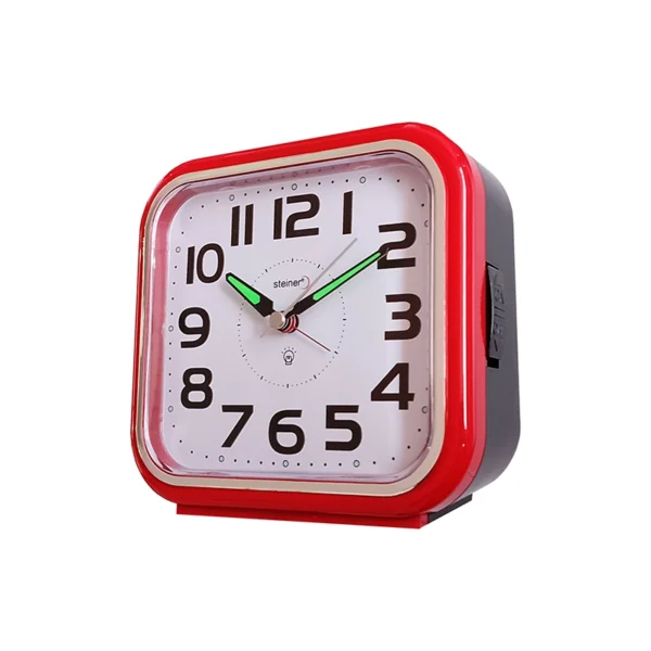 Reloj Despertador | Análogo Semicuadrado, Rojo - BM12402RD - Imagen 2