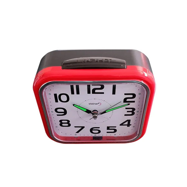 Reloj Despertador | Análogo Semicuadrado, Rojo - BM12402RD - Imagen 3