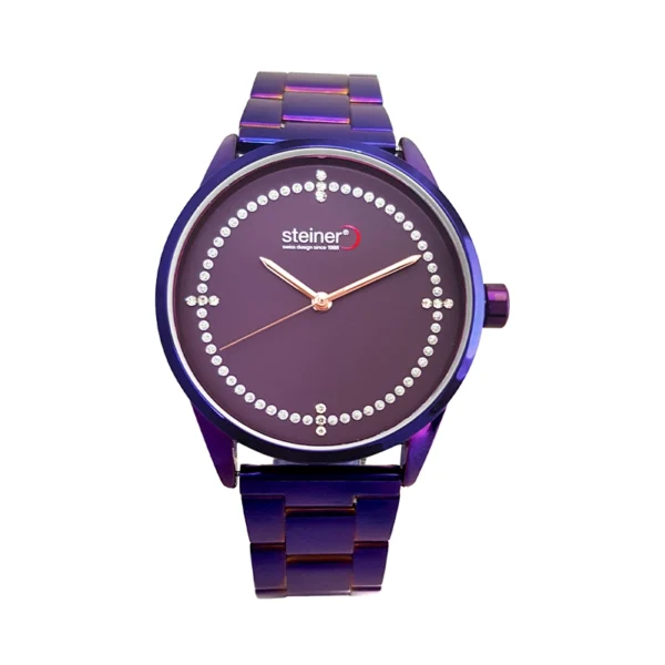 Reloj Dama | Anillo de cristales Ø 38 mm- Morado