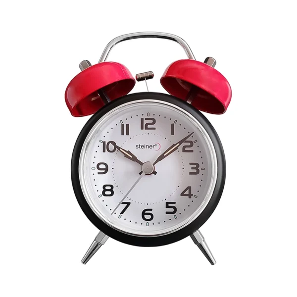 Reloj Despertador | Análogo Retro Campana, Rojo - TB09802RED