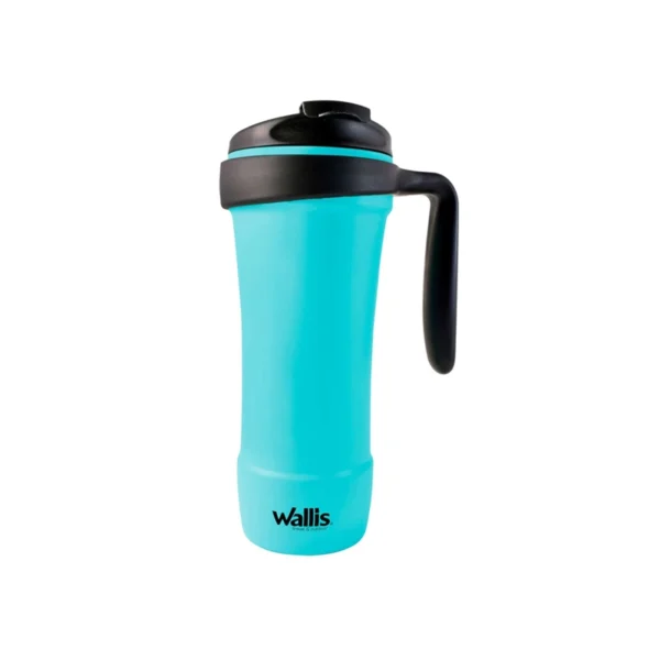 Wallis | Taza térmica antiderrames, 470 ml, azul cielo con negro - M2890271