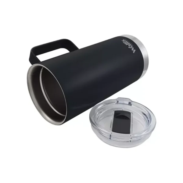 Wallis | Taza térmica con protector deslizante, 500 ml, negro mate - M2890393 - Imagen 2