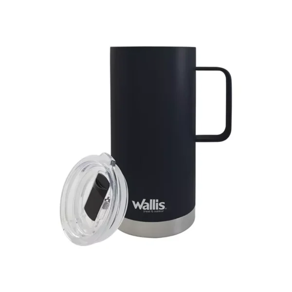 Wallis | Taza térmica con protector deslizante, 500 ml, negro mate - M2890393 - Imagen 3