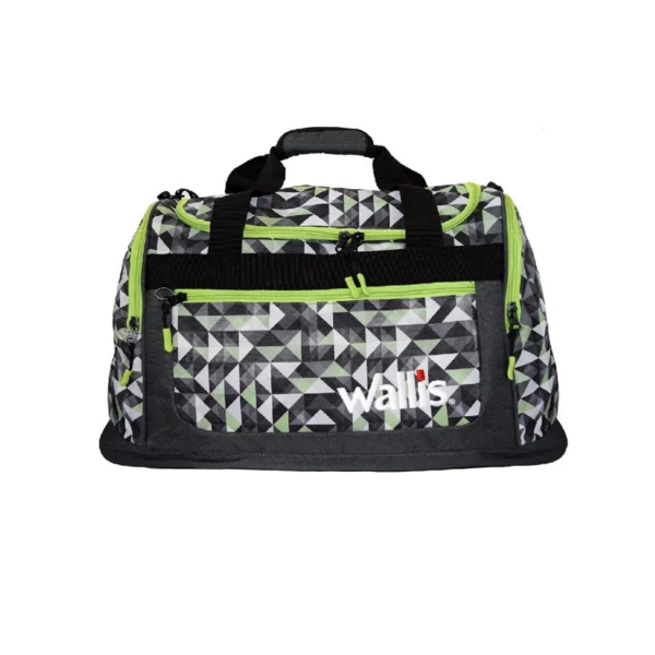 Wallis | Maleta Deportiva 50L Poliéster Cuadros Negro/Verde- S0303297