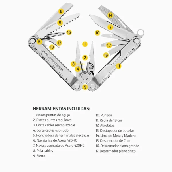 Leatherman | Multiherramienta REBAR Plata - LEA-005-026 - Imagen 5