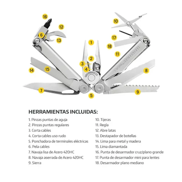 Leatherman | Multiherramienta WAVE+ Plata- LEA-005-027 - Imagen 5