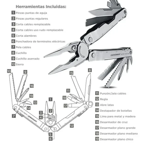 Leatherman | Multiherramienta SUPER TOOL 300 Plata - LEA-005-029 - Imagen 4