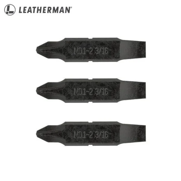 Leatherman | Juego de 3 Puntas Intercambiables de Cruz / Planas Negra - LEA-017-017